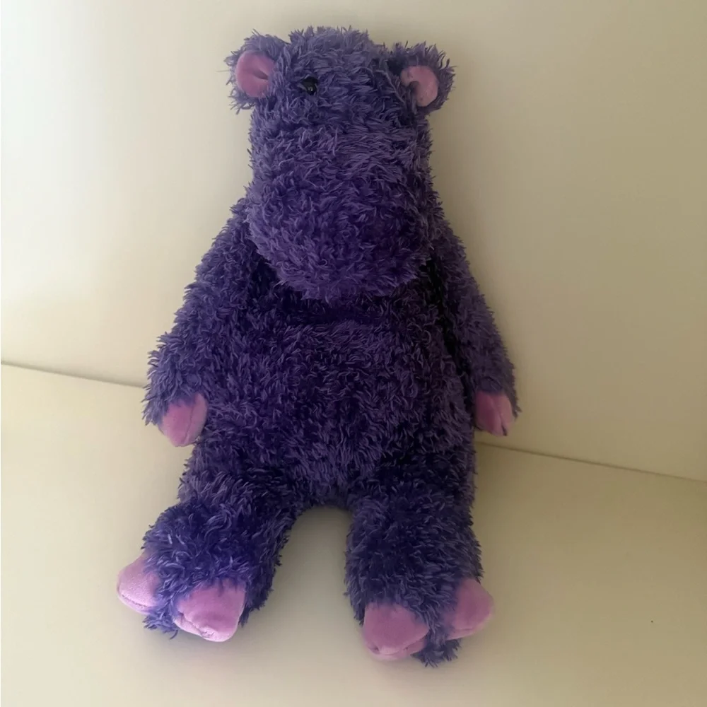 RARE Retired Jellycat Purple Hippo Floppy Plush Doll - Picture 2 of 9